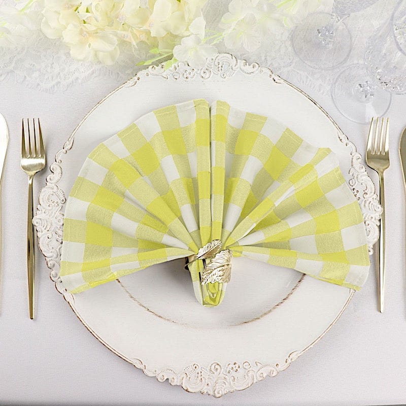 5 Checkered Gingham Polyester Napkins 15" x 15"