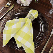 5 Checkered Gingham Polyester Napkins 15" x 15"