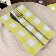 5 Checkered Gingham Polyester Napkins 15" x 15"