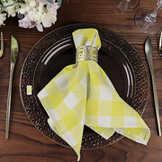 5 Checkered Gingham Polyester Napkins 15" x 15"