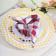 5 Checkered Gingham Polyester Napkins 15" x 15" NAP_CHK_BURG