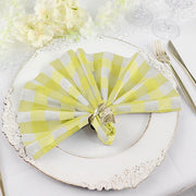 5 Checkered Gingham Polyester Napkins 15" x 15" NAP_CHK_YEL