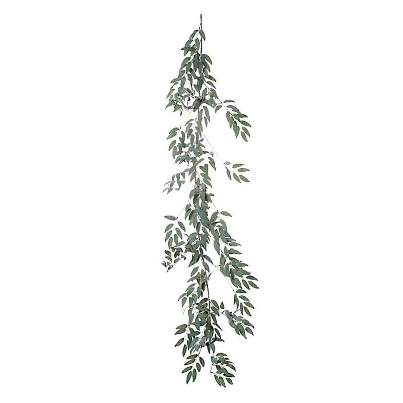 5 ft long Artificial Willow Foliage Garlands - Frosted Green ARTI_GLND_GRN006_A