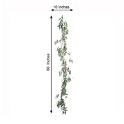 5 ft long Artificial Willow Foliage Garlands - Frosted Green ARTI_GLND_GRN006_A