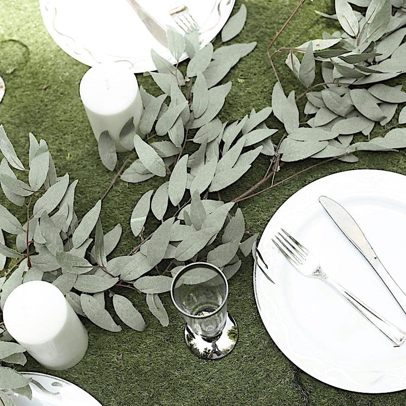 5 ft long Artificial Willow Foliage Garlands - Frosted Green ARTI_GLND_GRN006_A