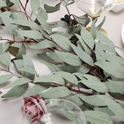 5 ft long Artificial Willow Foliage Garlands - Frosted Green ARTI_GLND_GRN006_A
