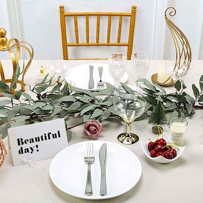 5 ft long Artificial Willow Foliage Garlands - Frosted Green ARTI_GLND_GRN006_A