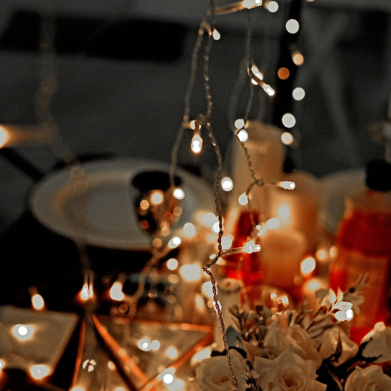 5 ft long LED Icicle Fairy String Lights Garland Curtain Backdrop