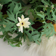 5 ft long Silk Daisy Flowers Garland with Leaves and Bendable Wire Vines - Cream ARTI_GRLD_DAIS01_CRM