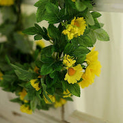 5 ft Silk Daisy Flowers Garland with Magnolia Leaves Hanging Vine