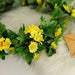 5 ft Silk Daisy Flowers Garland with Magnolia Leaves Hanging Vine