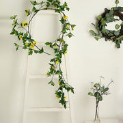 5 ft Silk Daisy Flowers Garland with Magnolia Leaves Hanging Vine