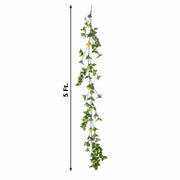5 ft Silk Daisy Flowers Garland with Magnolia Leaves Hanging Vine