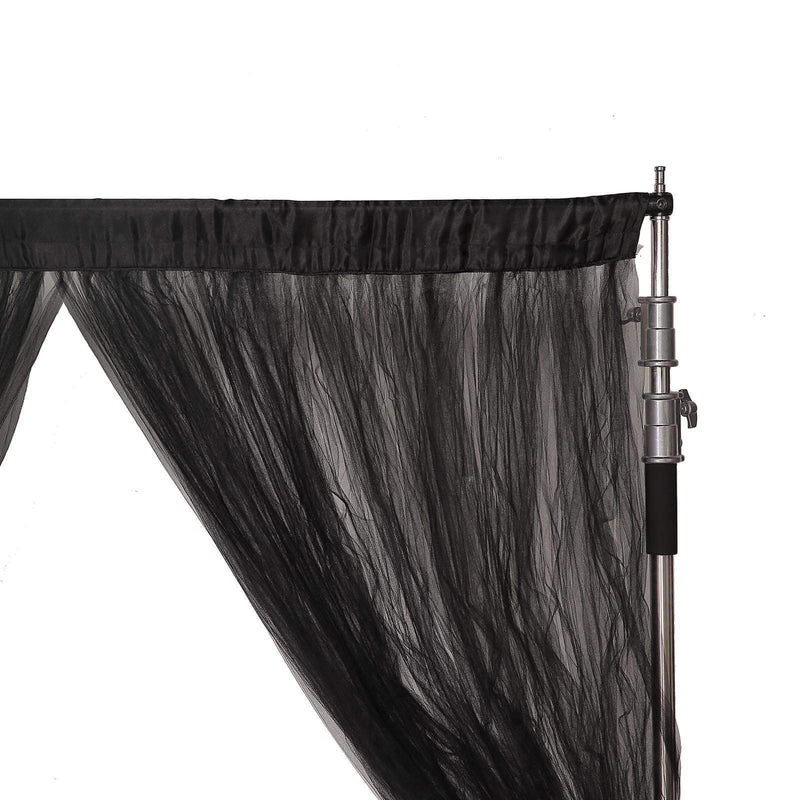 5 ft x 10 ft Sheer Tulle Backdrop Curtain Panels
