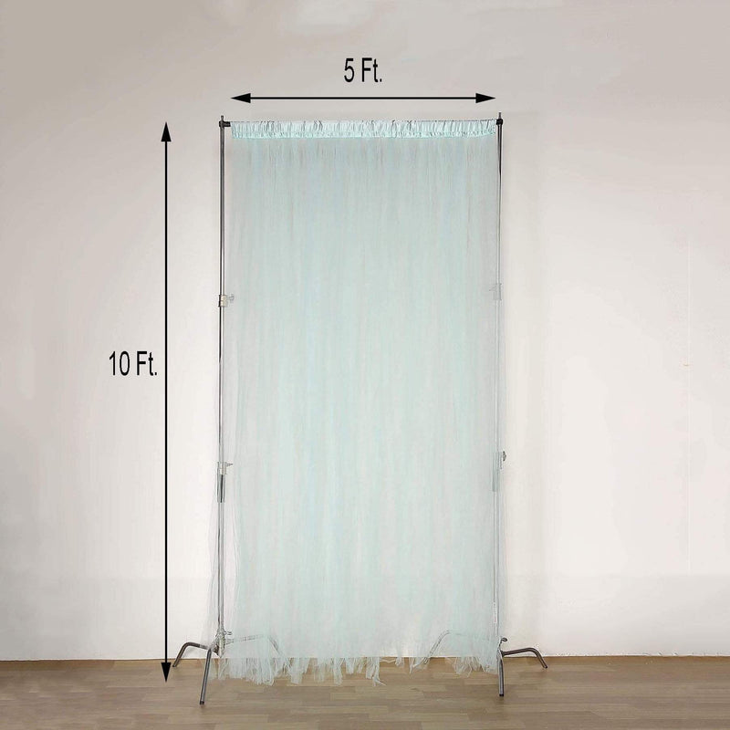 5 ft x 10 ft Sheer Tulle Backdrop Curtain Panels