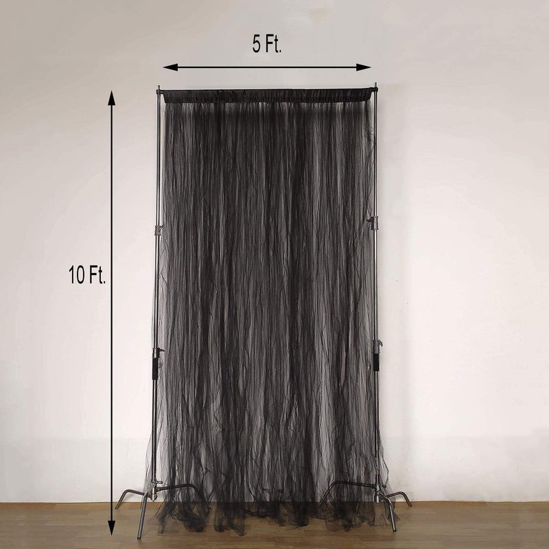 5 ft x 10 ft Sheer Tulle Backdrop Curtain Panels