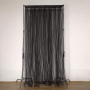 5 ft x 10 ft Sheer Tulle Backdrop Curtain Panels BKDP_TUL01_BLK