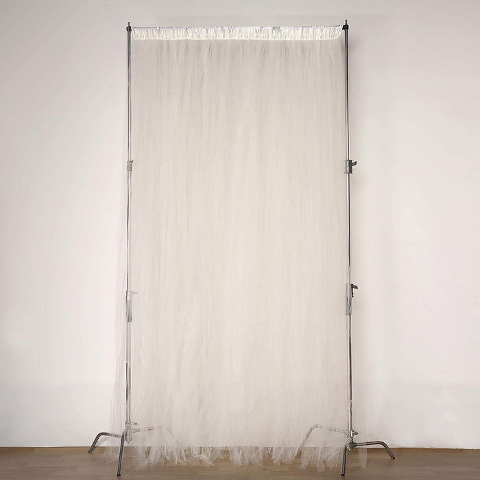5 ft x 10 ft Sheer Tulle Backdrop Curtain Panels BKDP_TUL01_IVR