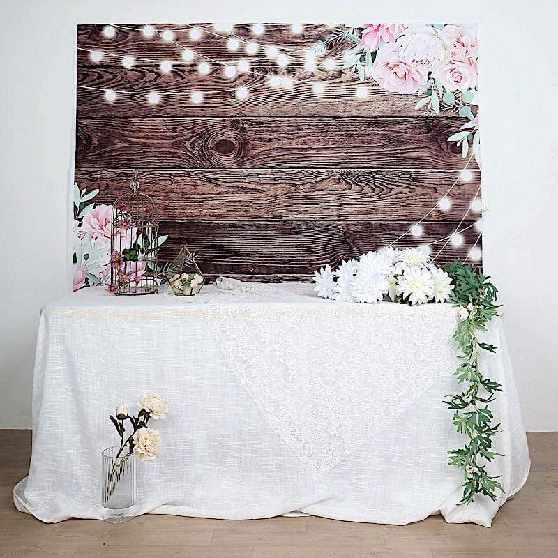 5 ft x 7 ft Printed Vinyl Photo Backdrop Brown Wood Design Party Banner BKDP_VIN_5X7_WOD01