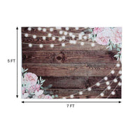 5 ft x 7 ft Printed Vinyl Photo Backdrop Brown Wood Design Party Banner BKDP_VIN_5X7_WOD01