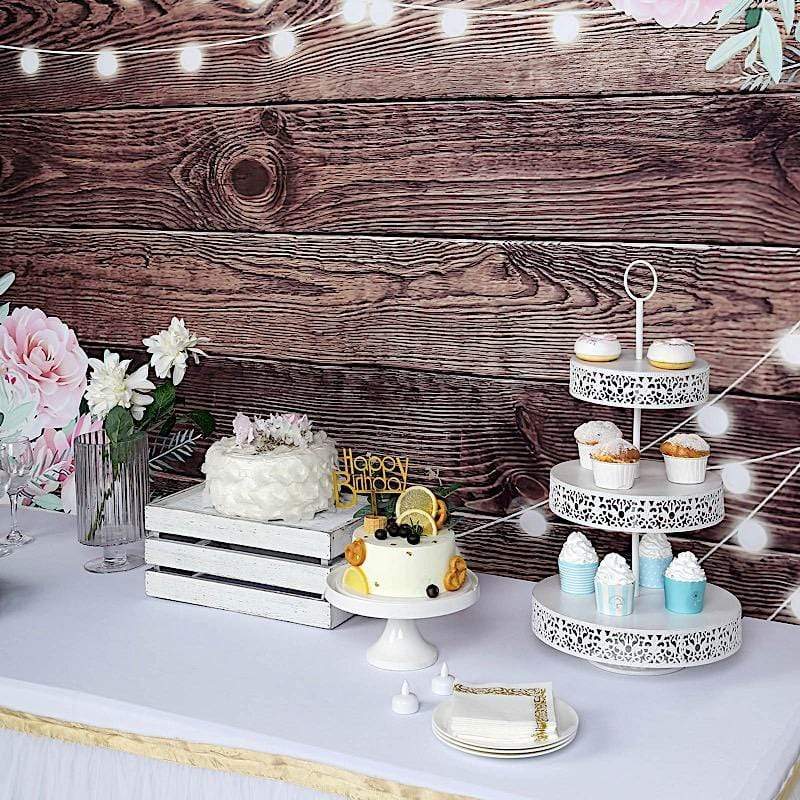 5 ft x 7 ft Printed Vinyl Photo Backdrop Brown Wood Design Party Banner BKDP_VIN_5X7_WOD01