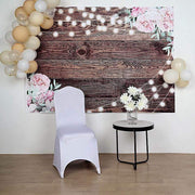 5 ft x 7 ft Printed Vinyl Photo Backdrop Brown Wood Design Party Banner BKDP_VIN_5X7_WOD01
