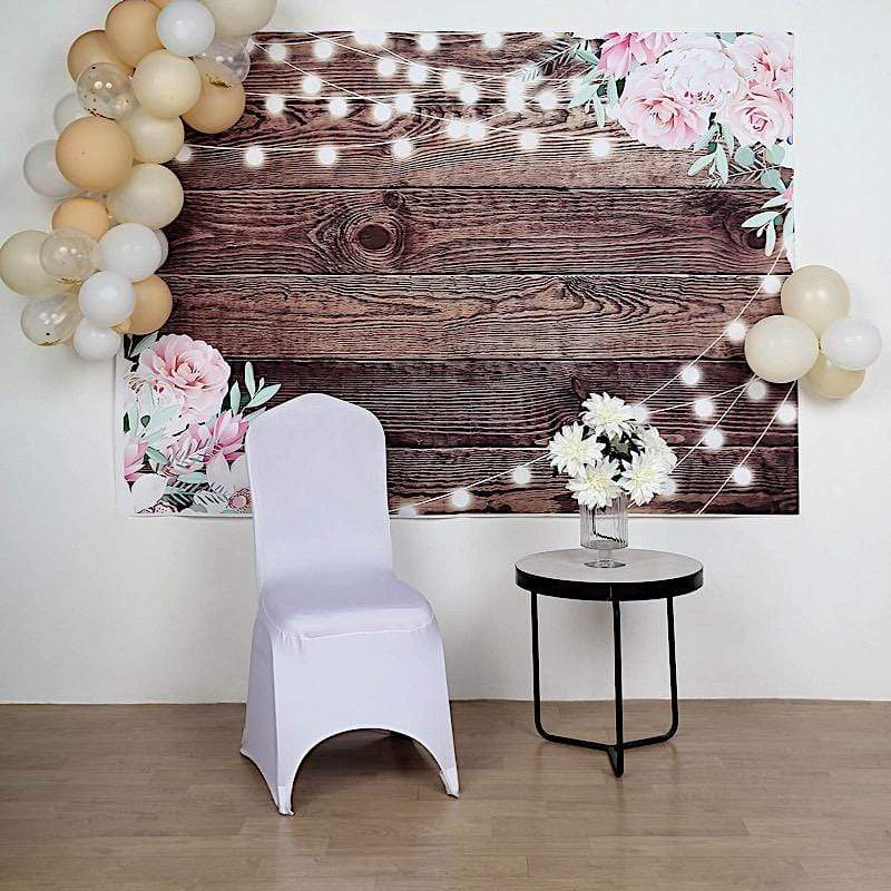 5 ft x 7 ft Printed Vinyl Photo Backdrop Brown Wood Design Party Banner BKDP_VIN_5X7_WOD01