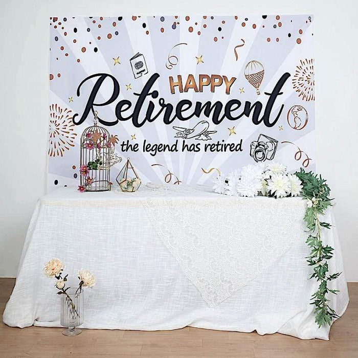 5 ft x 7 ft Printed Vinyl Photo Backdrop Happy Retirement Party Banner BKDP_VIN_5X7_RTMT01