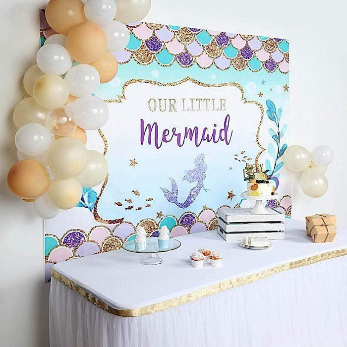 Balsacircle 5x7 Feet Vinyl Photography Background Little Mermaid Printed Party Backdrop Birthday Decorations