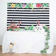 5 ft x 7 ft Printed Vinyl Photo Backdrop Stripes with Flamingo Party Banner BKDP_VIN_5X7_ANML01
