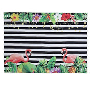 5 ft x 7 ft Printed Vinyl Photo Backdrop Stripes with Flamingo Party Banner BKDP_VIN_5X7_ANML01