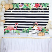 5 ft x 7 ft Printed Vinyl Photo Backdrop Stripes with Flamingo Party Banner BKDP_VIN_5X7_ANML01