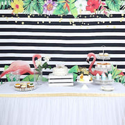 5 ft x 7 ft Printed Vinyl Photo Backdrop Stripes with Flamingo Party Banner BKDP_VIN_5X7_ANML01
