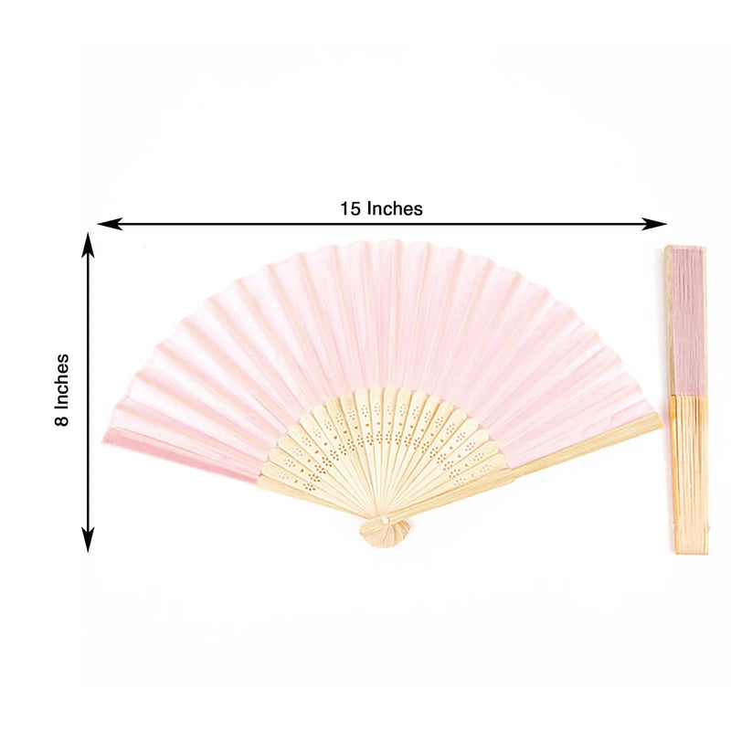 5 Handheld Silk Folding Fans Decorative Wedding Favor