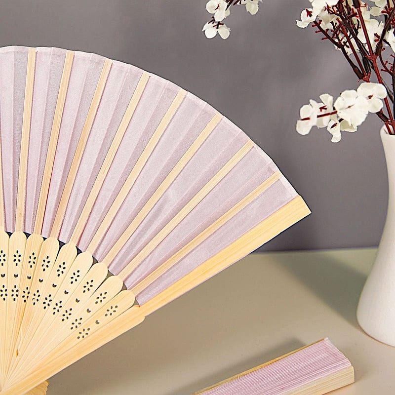 5 Handheld Silk Folding Fans Decorative Wedding Favor