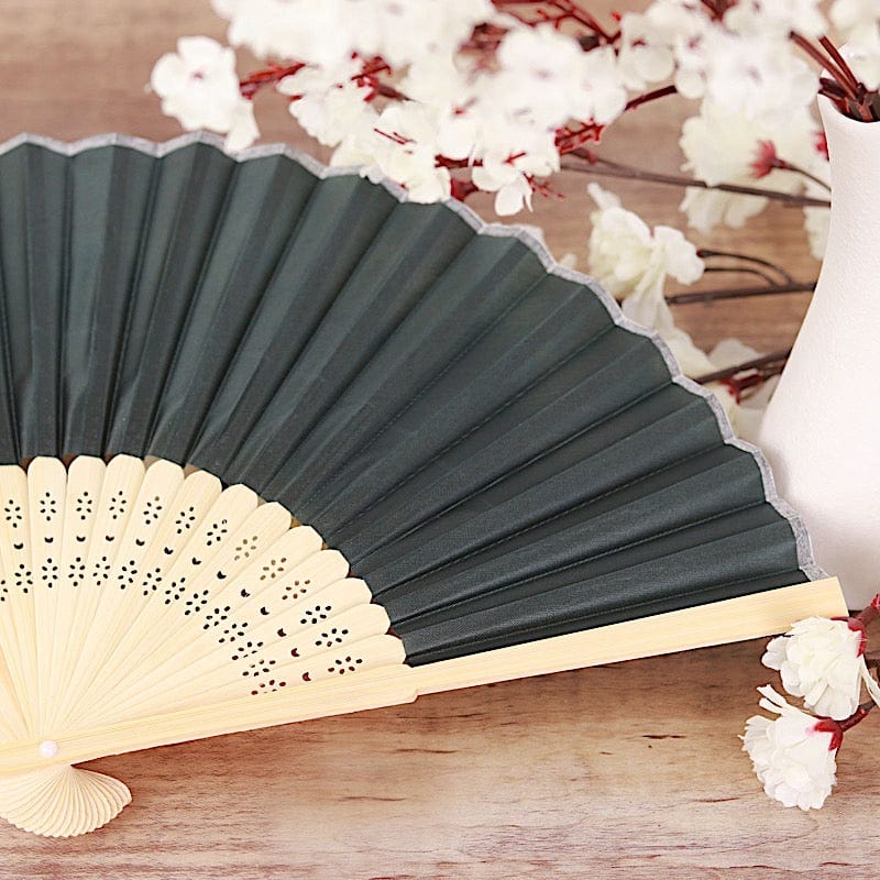 5 Handheld Silk Folding Fans Decorative Wedding Favor