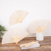 5 Handheld Silk Folding Fans Decorative Wedding Favor