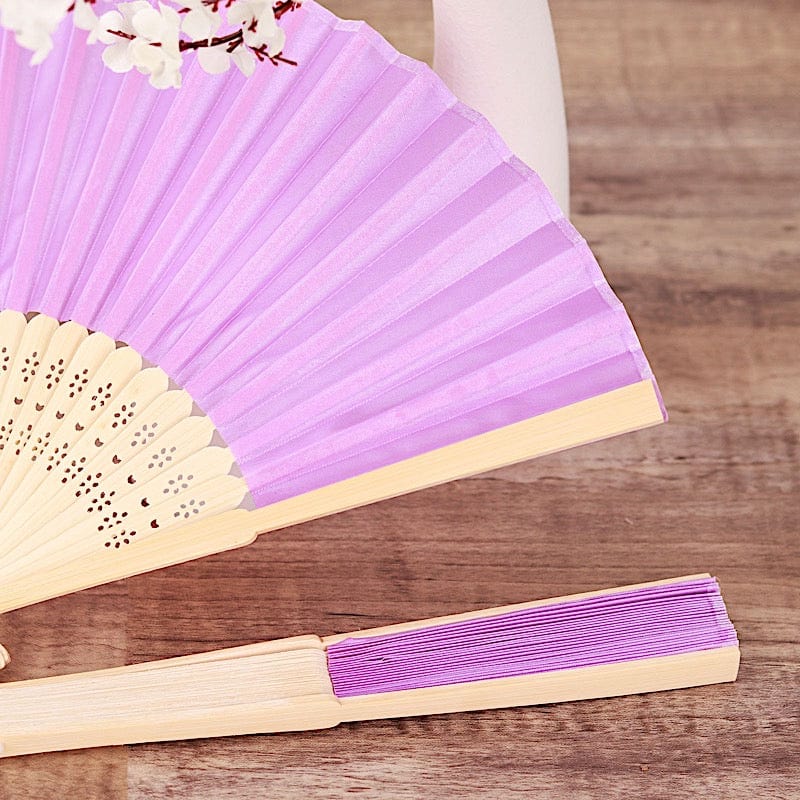 5 Handheld Silk Folding Fans Decorative Wedding Favor