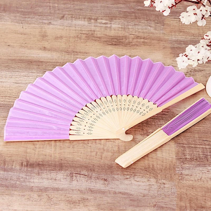 5 Handheld Silk Folding Fans Decorative Wedding Favor