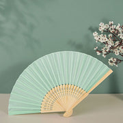 5 Handheld Silk Folding Fans Decorative Wedding Favor