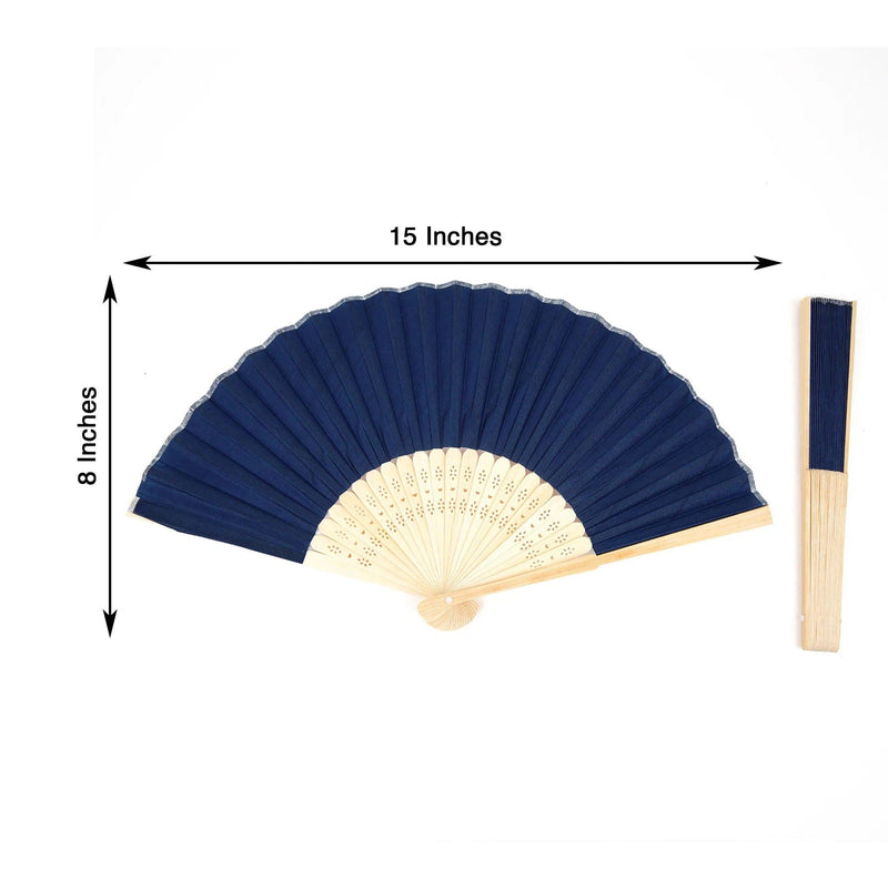 5 Handheld Silk Folding Fans Decorative Wedding Favor