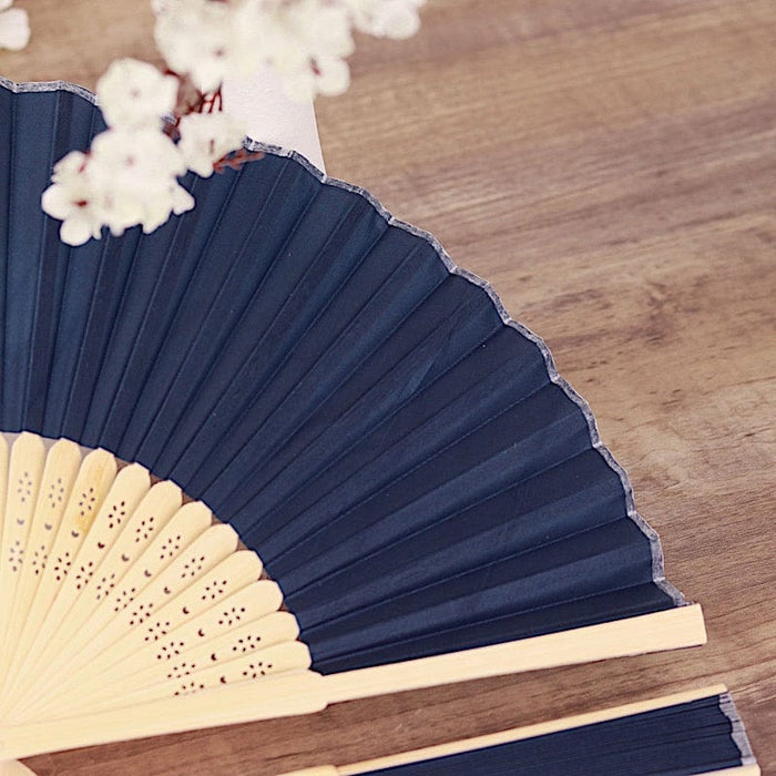 5 Handheld Silk Folding Fans Decorative Wedding Favor