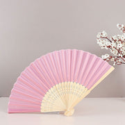 5 Handheld Silk Folding Fans Decorative Wedding Favor