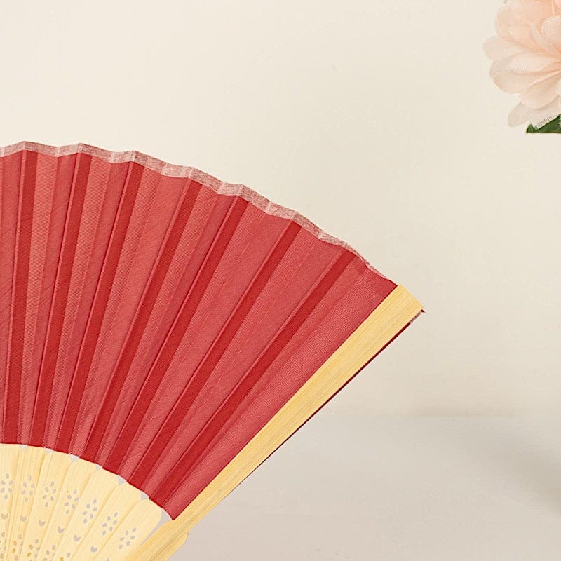 5 Handheld Silk Folding Fans Decorative Wedding Favor