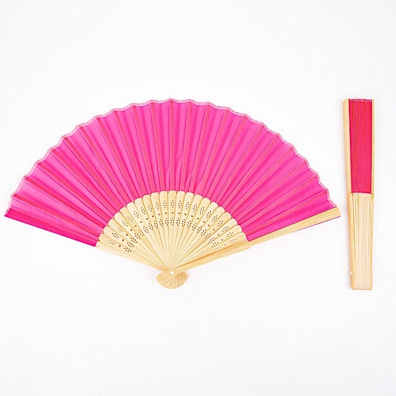 5 Handheld Silk Folding Fans Decorative Wedding Favor FAV_FAN_FUSH1