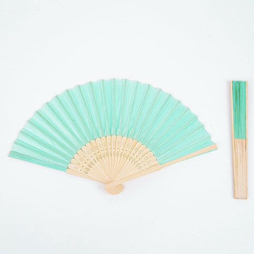 5 Handheld Silk Folding Fans Decorative Wedding Favor FAV_FAN_MINT1