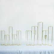 5 Jointed Geometric Flower Vase Holders with Glass Test Tubes