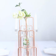 5 Jointed Geometric Flower Vase Holders with Glass Test Tubes