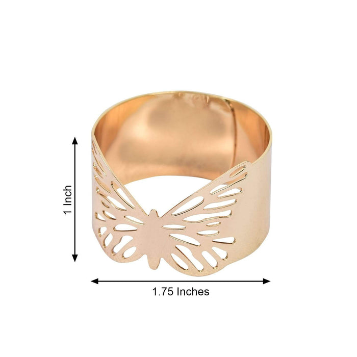5 Metallic Butterfly Napkin Rings - Gold