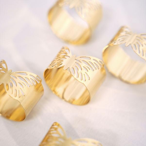 5 Metallic Butterfly Napkin Rings - Gold NAP_RING11_GOLD